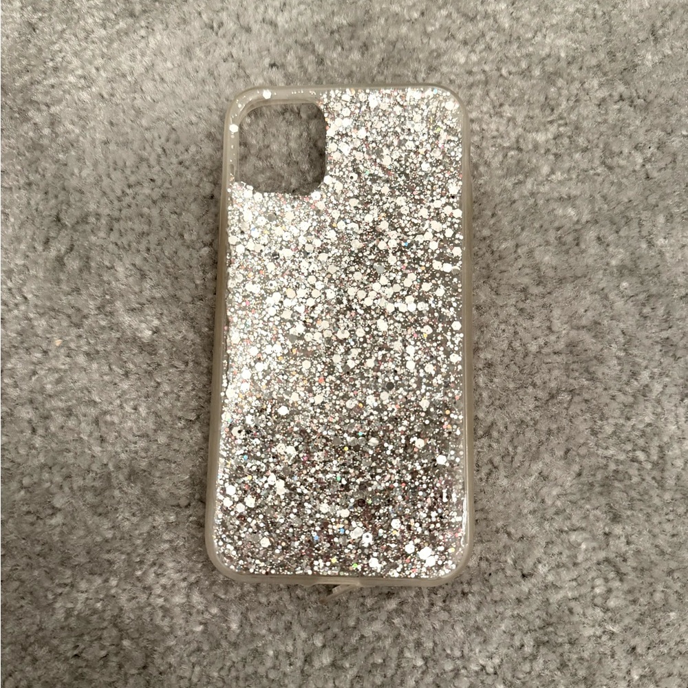 Silver Glitter Slightly See-Through iPhone 11 Case